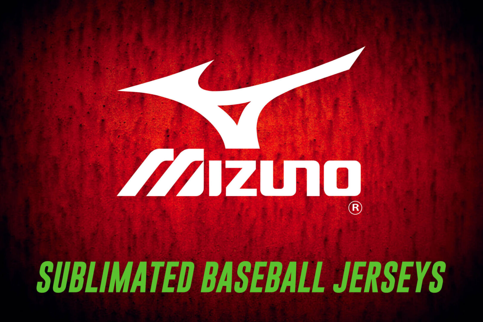 A red background with the mizuno logo.