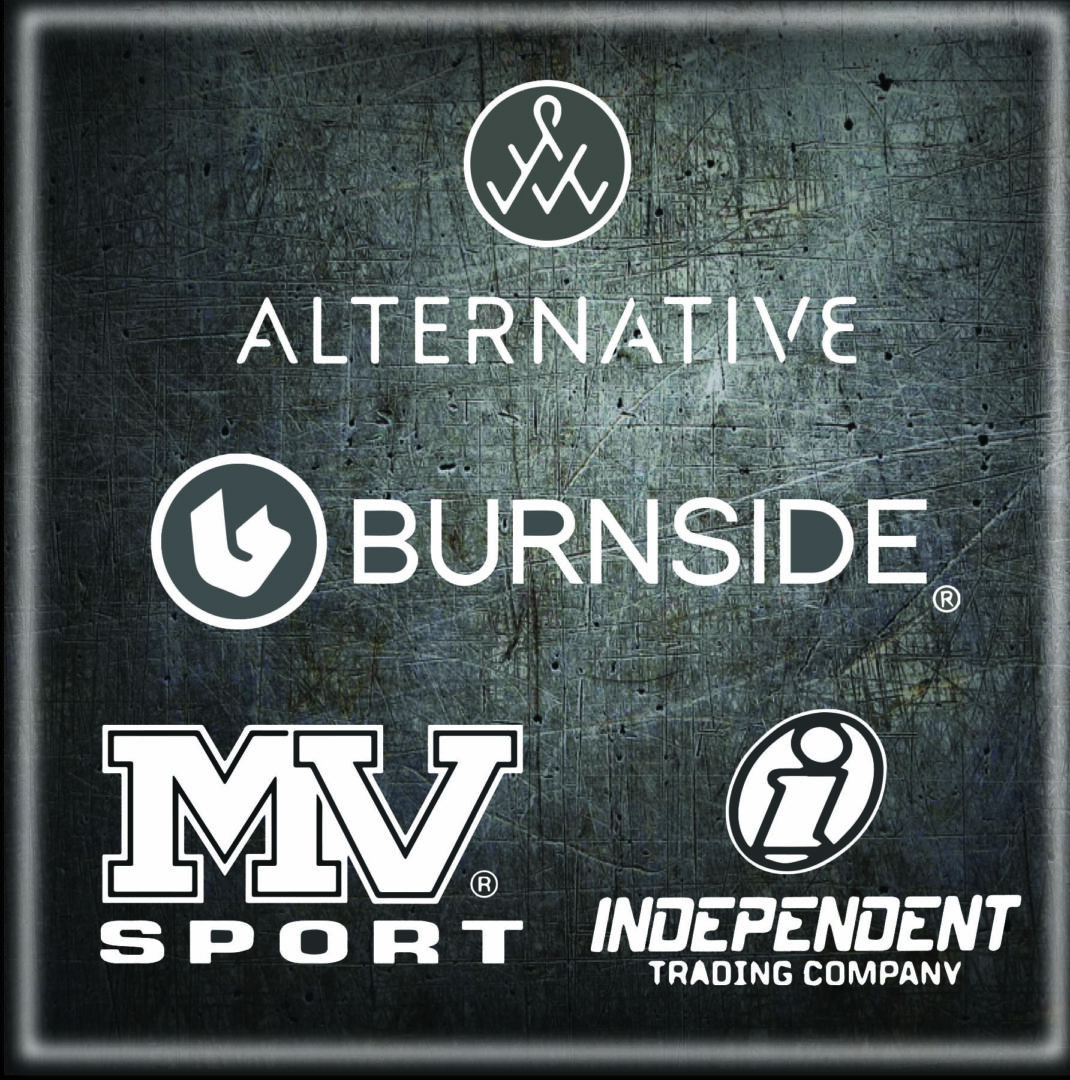A group of logos that include alternative, burnside and mv sport.